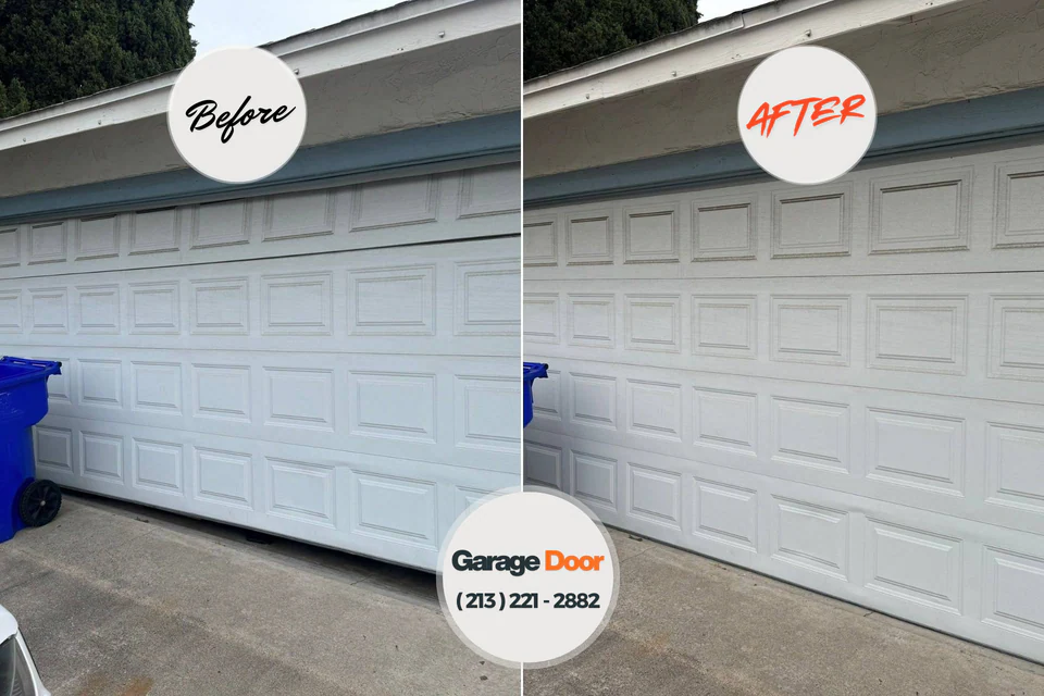 Before and after: garage door repair Montesano, WA